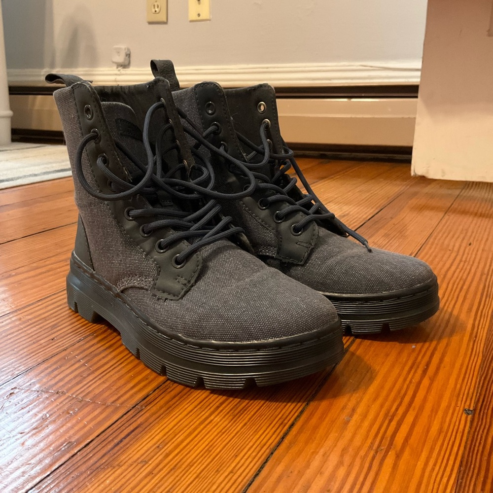 Dr. Martens Blue Combat Boots with Rugged Design NWOT